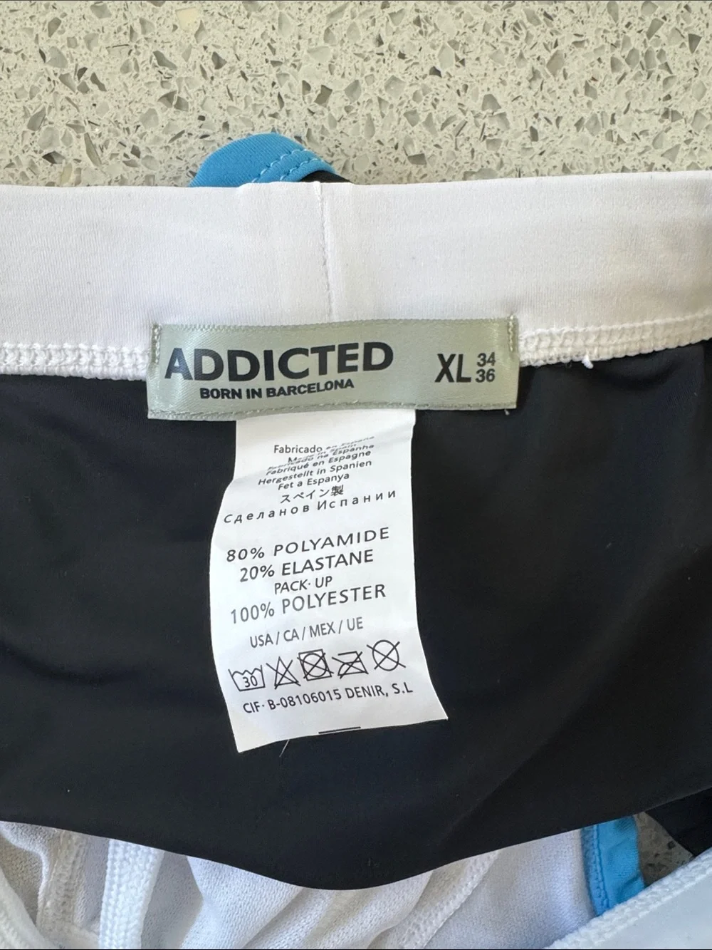 Addicted Men's Black & Light Blue Swim Briefs